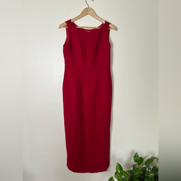 Maggy London Womens Maxi Slip Dress Red 10 Cocktail Festive Occasion Christmas - Picture 3 of 17
